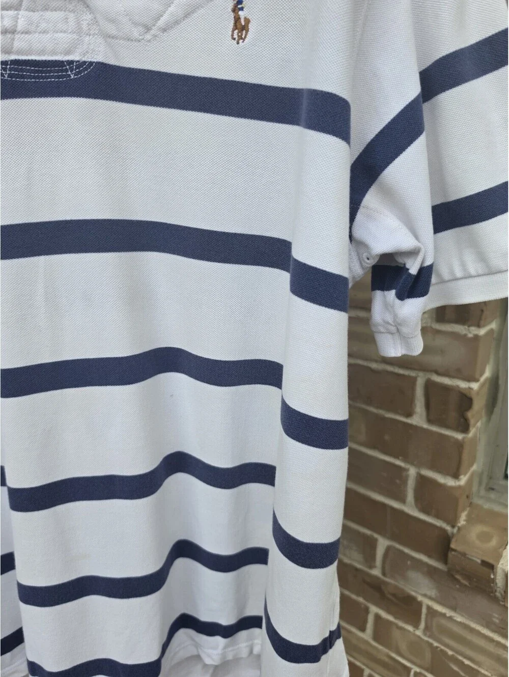 Vintage Polo Ralph Lauren Rugby Shirt 2XB Big Stripe Pony 80's or Early 90's